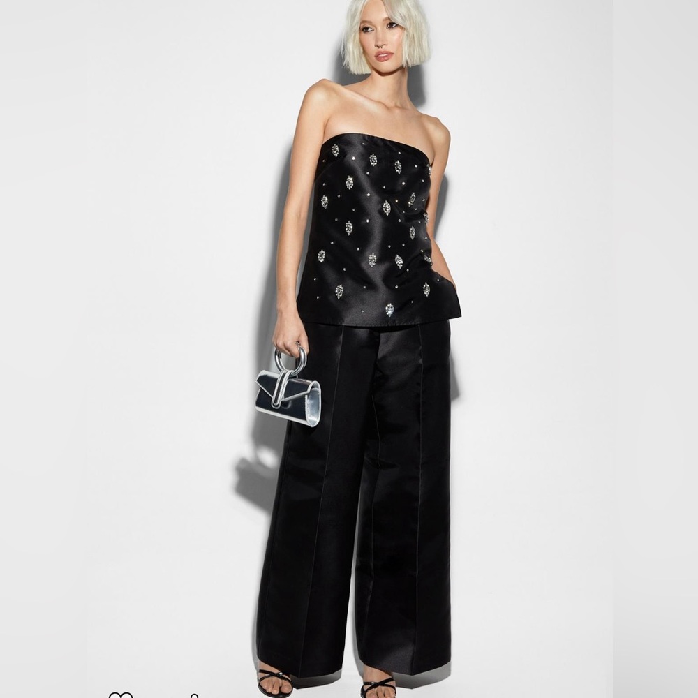 NASTY GAL SATIN TWILL EMBELLISHED SET